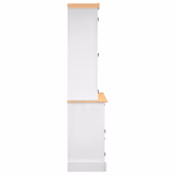 vidaXL Highboard Sideboard Side Cabinet White Solid Wood Mexican Pine Corona - Additional view 4