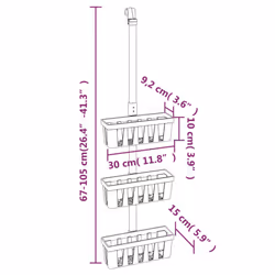 vidaXL Shower Hanger Shelf Hanging Shower Caddy 3-Tier Shower Shelf Aluminium - Additional view 6