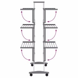 vidaXL Laundry Drying Rack with Wheels Folding Clothes Airer Rack Aluminium - Additional view 5