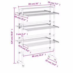 vidaXL Laundry Drying Rack with Wheels Folding Clothes Airer Rack Aluminium - Additional view 7