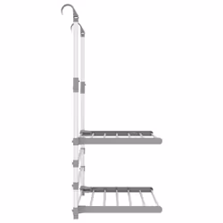 vidaXL Drying Rack for Balcony Over the Door Clothes Airer Towel Rack Aluminium