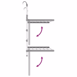 vidaXL Drying Rack for Balcony Over the Door Clothes Airer Towel Rack Aluminium - Additional view 4