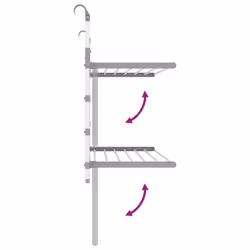 vidaXL Drying Rack for Balcony Over the Door Clothes Airer Towel Rack Aluminium - Additional view 4