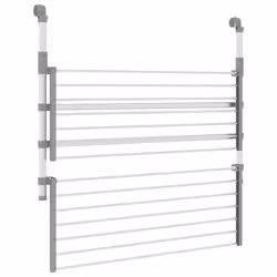 vidaXL Drying Rack for Balcony Over the Door Clothes Airer Towel Rack Aluminium - Additional view 5