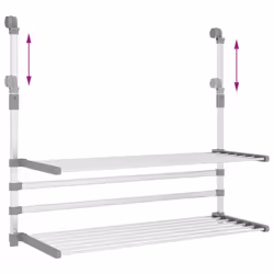 vidaXL Drying Rack for Balcony Over the Door Clothes Airer Towel Rack Aluminium - Additional view 6