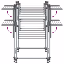vidaXL Laundry Drying Rack Airer Clothes Drying Rack Clothes Hanger Aluminium - Additional view 4