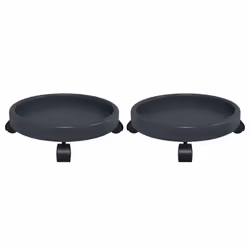 vidaXL Plant Trolleys Plant Caddies with Wheels 2 pcs Grey Diameter 35 kg