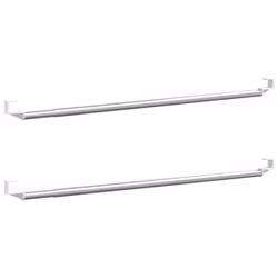 vidaXL Curtain Rails Curtain Track Curtain Pole 2 pcs White and Silver Aluminium - 40-60 cm