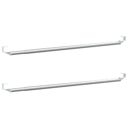 vidaXL Curtain Rails Curtain Track Curtain Pole 2 pcs White and Silver Aluminium - 40-60 cm