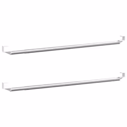 vidaXL Curtain Rails Curtain Track Curtain Pole 2 pcs White and Silver Aluminium - 60-105 cm