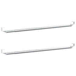 vidaXL Curtain Rails Curtain Track Curtain Pole 2 pcs White and Silver Aluminium - 60-105 cm