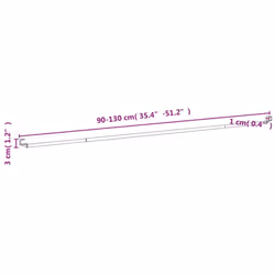 vidaXL Curtain Rails Curtain Track Curtain Pole 2 pcs White and Silver Aluminium - 90-130 cm