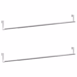 vidaXL Curtain Rails Curtain Track Curtain Pole 2 pcs White & Silver Aluminium - 60-105 cm