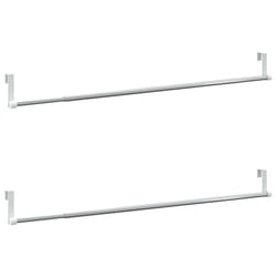 vidaXL Curtain Rails Curtain Track Curtain Pole 2 pcs White & Silver Aluminium - 60-105 cm