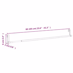 vidaXL Curtain Rails Curtain Track Curtain Pole 2 pcs White & Silver Aluminium - 60-105 cm