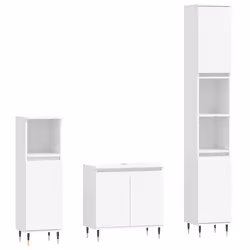 VidaXL 3187781, White, Metal, Wood, 580 mm, 330 mm, 600 mm, 3 pc(s)