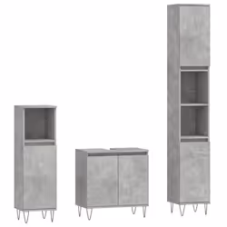 VidaXL 3187793, Grey, Metal, Wood, 580 mm, 330 mm, 600 mm, 3 pc(s)
