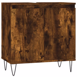 vidaXL Bathroom Cabinet Set Storage Cabinet 3 Piece Smoked Oak Engineered Wood - Additional view 4