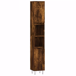 vidaXL Bathroom Cabinet Set Storage Cabinet 3 Piece Smoked Oak Engineered Wood - Additional view 8