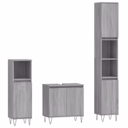 VidaXL 3187795, Grey, Oak, Metal, Wood, 580 mm, 330 mm, 600 mm, 3 pc(s)