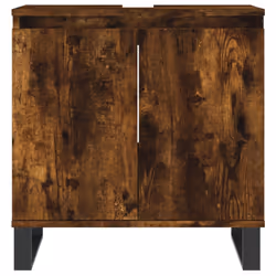 vidaXL Bathroom Cabinet Set Storage Cabinet 3 Piece Smoked Oak Engineered Wood - Additional view 5