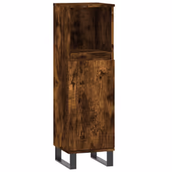 vidaXL Bathroom Cabinet Set Storage Cabinet 3 Piece Smoked Oak Engineered Wood - Additional view 6