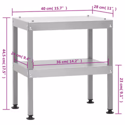 vidaXL Table for Oven Smoker Kitchen Prep Table Worktable Galvanised steel - Additional view 4