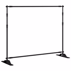 vidaXL Backdrop Stands Adjustable Background Support Stand 2 pcs Black Steel - 254 x 243 cm - Additional view 4