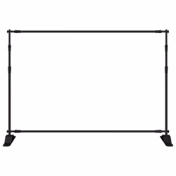vidaXL Backdrop Stands Adjustable Background Support Stand 2 pcs Black Steel - 305 x 243 cm