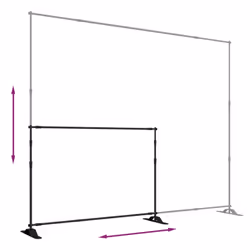vidaXL Backdrop Stands Adjustable Background Support Stand 2 pcs Black Steel - 305 x 243 cm - Additional view 5