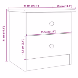 VidaXL 353916 nightstand/bedside table White - Additional view 8