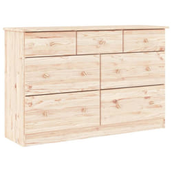 vidaXL Chest of Drawers Wooden Storage Cabinet Sideboard ALTA Solid Wood Pine - brown