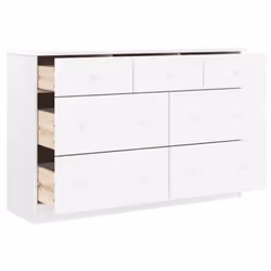 vidaXL Chest of Drawers Wooden Storage Cabinet Sideboard ALTA Solid Wood Pine - white - Additional view 2