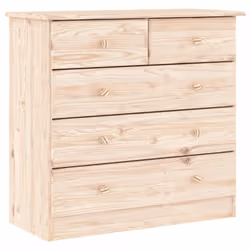 vidaXL Chest of Drawers Wooden Storage Cabinet Sideboard ALTA Solid Wood Pine - brown