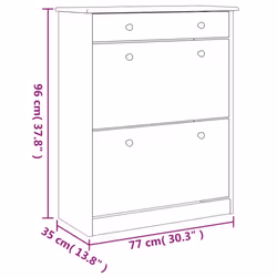 vidaXL Shoe Cabinet Shoe Storage Unit Cupboard Shoe Rack ALTA Solid Wood Pine - brown - Additional view 7