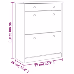 vidaXL Shoe Cabinet Shoe Storage Unit Cupboard Shoe Rack ALTA Solid Wood Pine - white