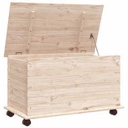 vidaXL Storage Chest Wooden Organiser Box with Wheels ALTA Solid Wood Pine - brown