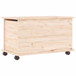 vidaXL Storage Chest Wooden Organiser Box with Wheels ALTA Solid Wood Pine - brown - Additional view 5