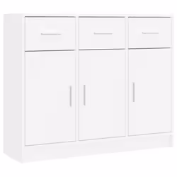 vidaXL Sideboard Storage Cabinet Side Board Highboard Cupboard Engineered Wood - white