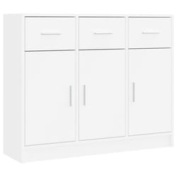 vidaXL Sideboard Storage Cabinet Side Board Highboard Cupboard Engineered Wood - white