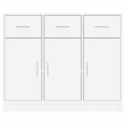 vidaXL Sideboard Storage Cabinet Side Board Highboard Cupboard Engineered Wood - white - Additional view 4