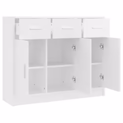 vidaXL Sideboard Storage Cabinet Side Board Highboard Cupboard Engineered Wood - white - Additional view 5