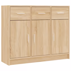 vidaXL Sideboard Storage Cabinet Side Board Highboard Cupboard Engineered Wood - sonoma oak