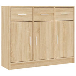 vidaXL Sideboard Storage Cabinet Side Board Highboard Cupboard Engineered Wood - sonoma oak