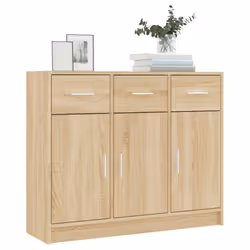 vidaXL Sideboard Storage Cabinet Side Board Highboard Cupboard Engineered Wood - sonoma oak