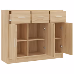 vidaXL Sideboard Storage Cabinet Side Board Highboard Cupboard Engineered Wood - sonoma oak - Additional view 5