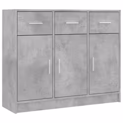 vidaXL Sideboard Storage Cabinet Side Board Highboard Cupboard Engineered Wood - concrete grey