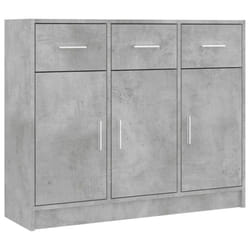 vidaXL Sideboard Storage Cabinet Side Board Highboard Cupboard Engineered Wood - concrete grey