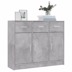 vidaXL Sideboard Storage Cabinet Side Board Highboard Cupboard Engineered Wood - concrete grey