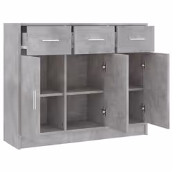 vidaXL Sideboard Storage Cabinet Side Board Highboard Cupboard Engineered Wood - concrete grey - Additional view 5